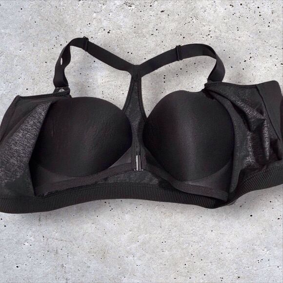 Victorias Secret VSX Sport Bra Knockout Wireless 32DD Black Front Zip Close NWT - Picture 4 of 10